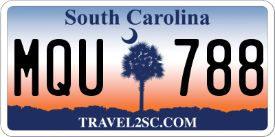 SC license plate MQU788