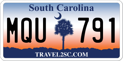 SC license plate MQU791