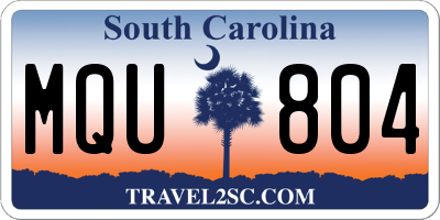 SC license plate MQU804
