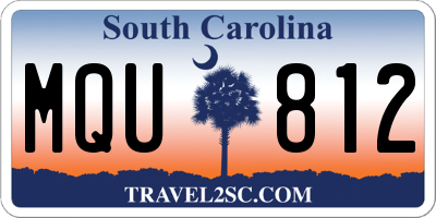 SC license plate MQU812
