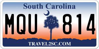 SC license plate MQU814