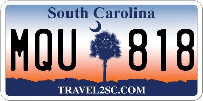 SC license plate MQU818