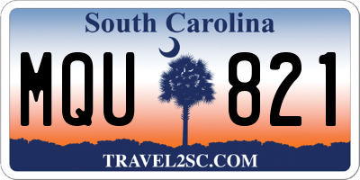 SC license plate MQU821