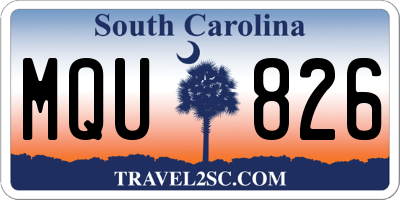 SC license plate MQU826