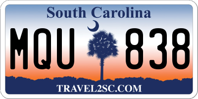 SC license plate MQU838