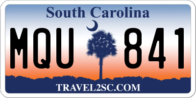 SC license plate MQU841