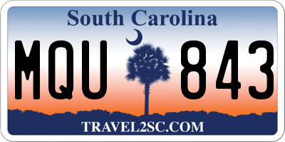SC license plate MQU843