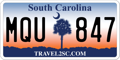 SC license plate MQU847