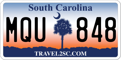 SC license plate MQU848