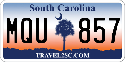 SC license plate MQU857