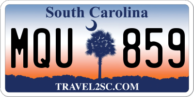 SC license plate MQU859