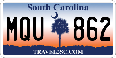 SC license plate MQU862