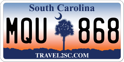 SC license plate MQU868