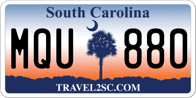 SC license plate MQU880