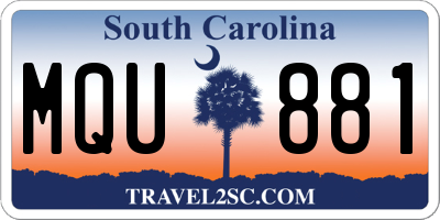 SC license plate MQU881