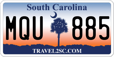 SC license plate MQU885