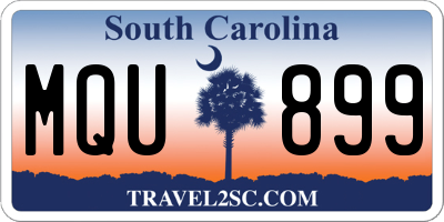 SC license plate MQU899