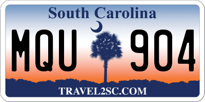 SC license plate MQU904
