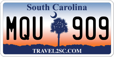SC license plate MQU909