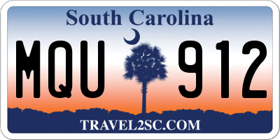 SC license plate MQU912