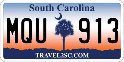 SC license plate MQU913