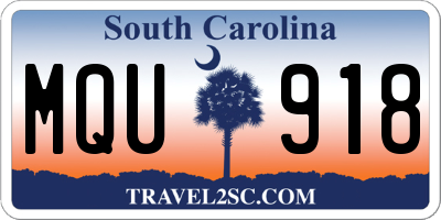 SC license plate MQU918