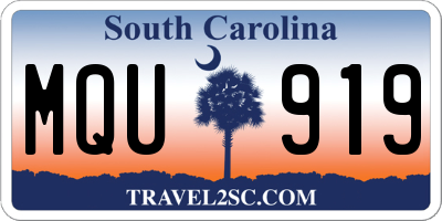 SC license plate MQU919
