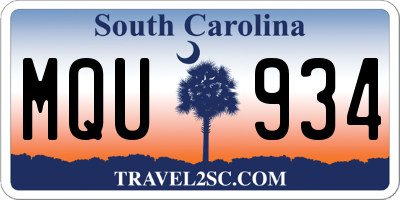 SC license plate MQU934