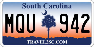 SC license plate MQU942