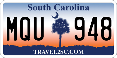 SC license plate MQU948