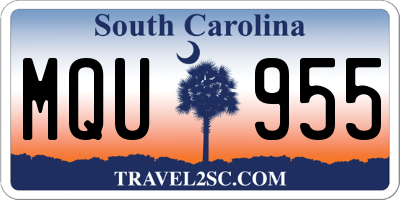 SC license plate MQU955