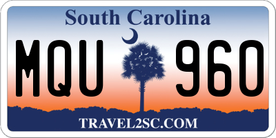 SC license plate MQU960