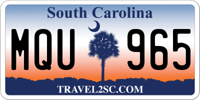 SC license plate MQU965