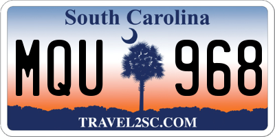 SC license plate MQU968