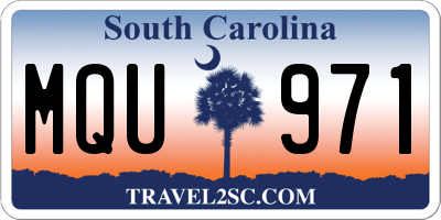 SC license plate MQU971