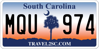 SC license plate MQU974
