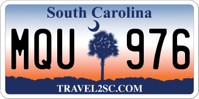 SC license plate MQU976