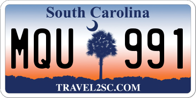 SC license plate MQU991