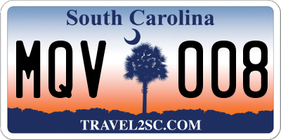 SC license plate MQV008
