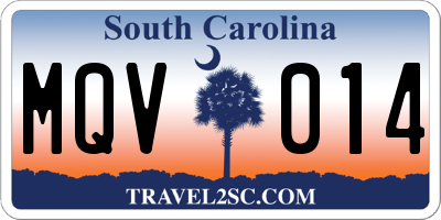 SC license plate MQV014