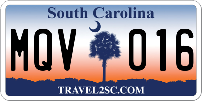 SC license plate MQV016