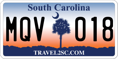 SC license plate MQV018