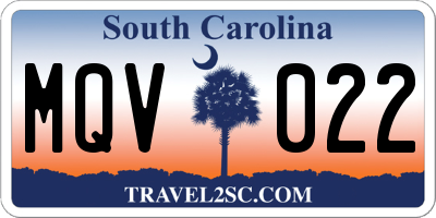 SC license plate MQV022