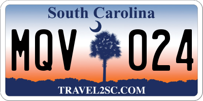 SC license plate MQV024