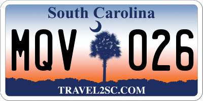 SC license plate MQV026