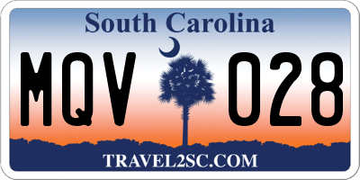 SC license plate MQV028