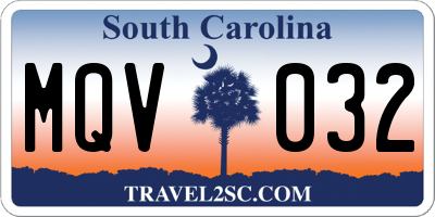 SC license plate MQV032