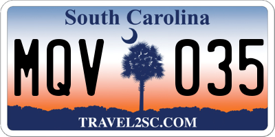 SC license plate MQV035