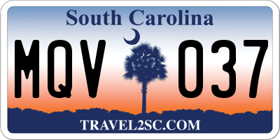 SC license plate MQV037