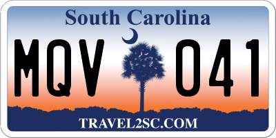 SC license plate MQV041